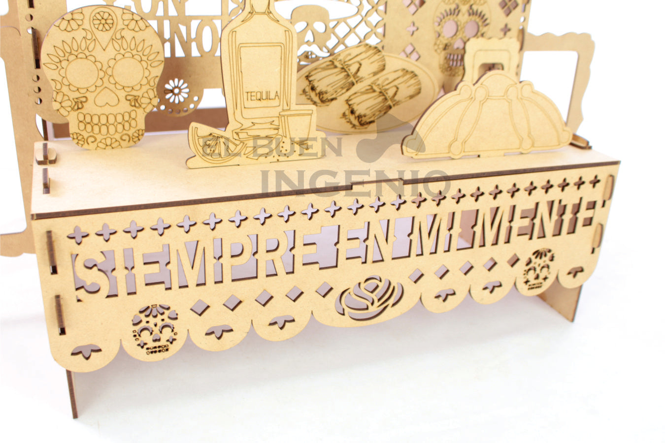 Ofrenda Día De Muertos Madera MDF Altar Con Decoración Y Adornos