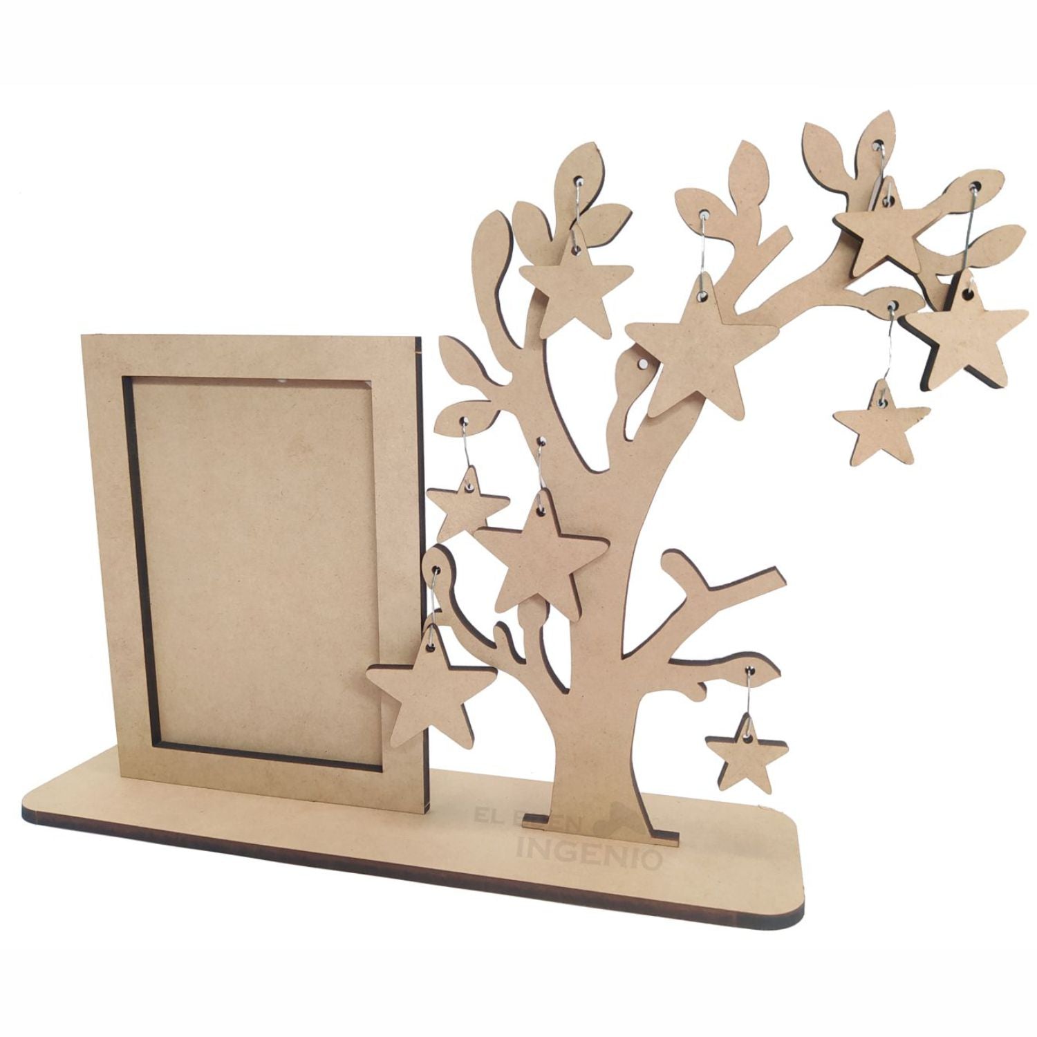 Adorno Centro de Mesa Angelito con Arbol Estrellas Bautizo Baby Shower