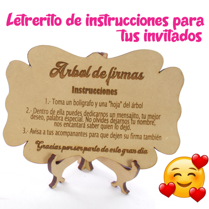 Arbol De Firmas XV Mariposas Otras Figura Letrero Bienvenida