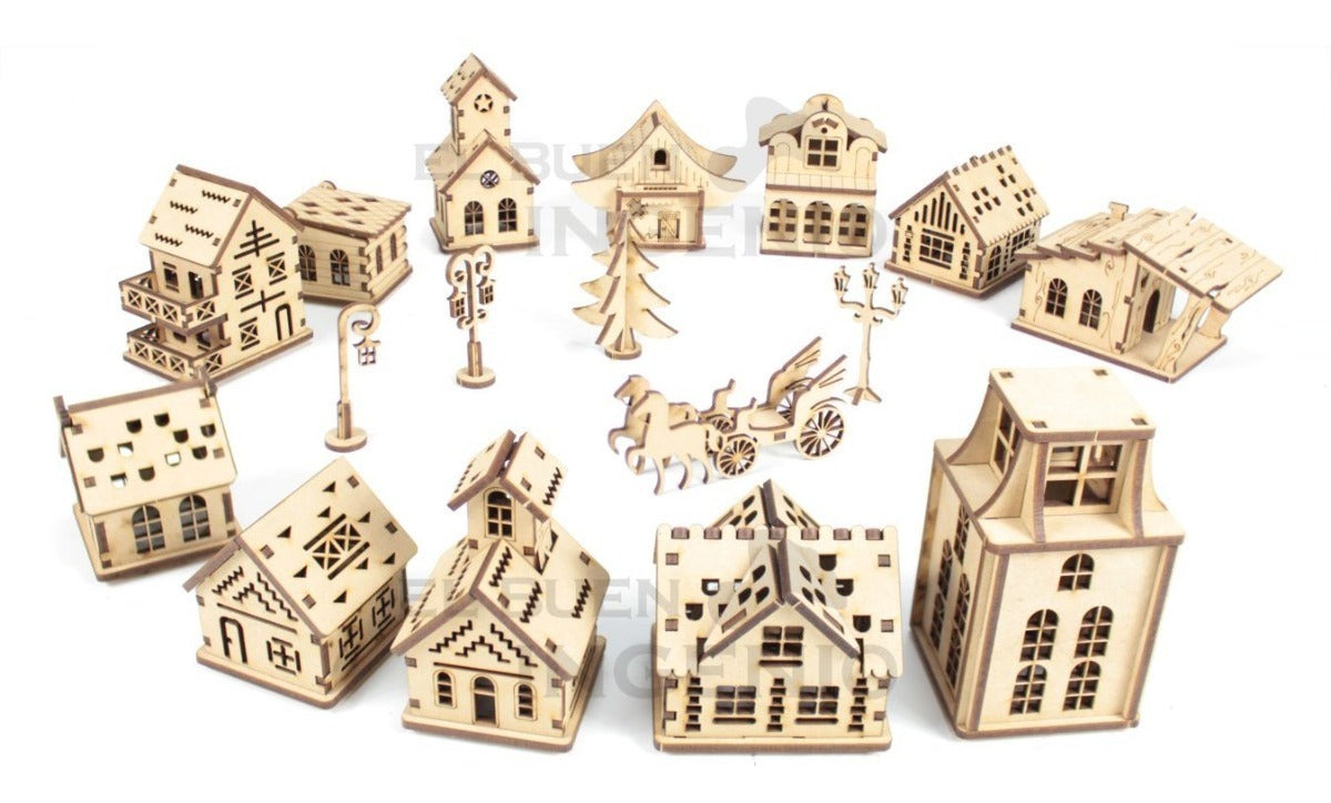 Hermosa Mini Villa Navideña Para Decorar En Navidad Villas