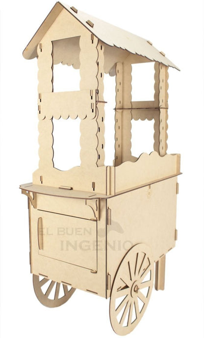 Carrito Para Mesa De Dulces Mueble Escala 1:2 Sobre Ctr2-3mm