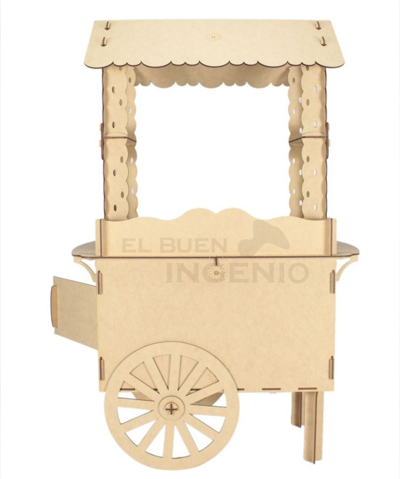 Carrito Para Mesa De Dulces Mueble Escala 1:2 Sobre Ctr2-3mm