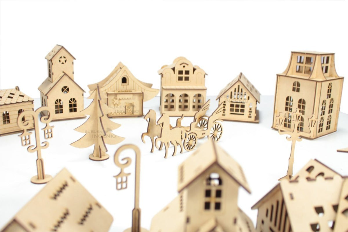 Hermosa Mini Villa Navideña Para Decorar En Navidad Villas G