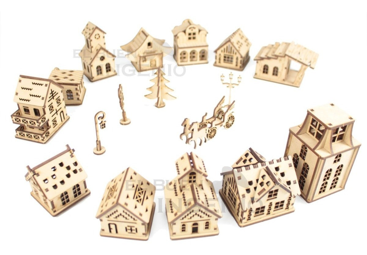 Hermosa Mini Villa Navideña Para Decorar En Navidad Villas