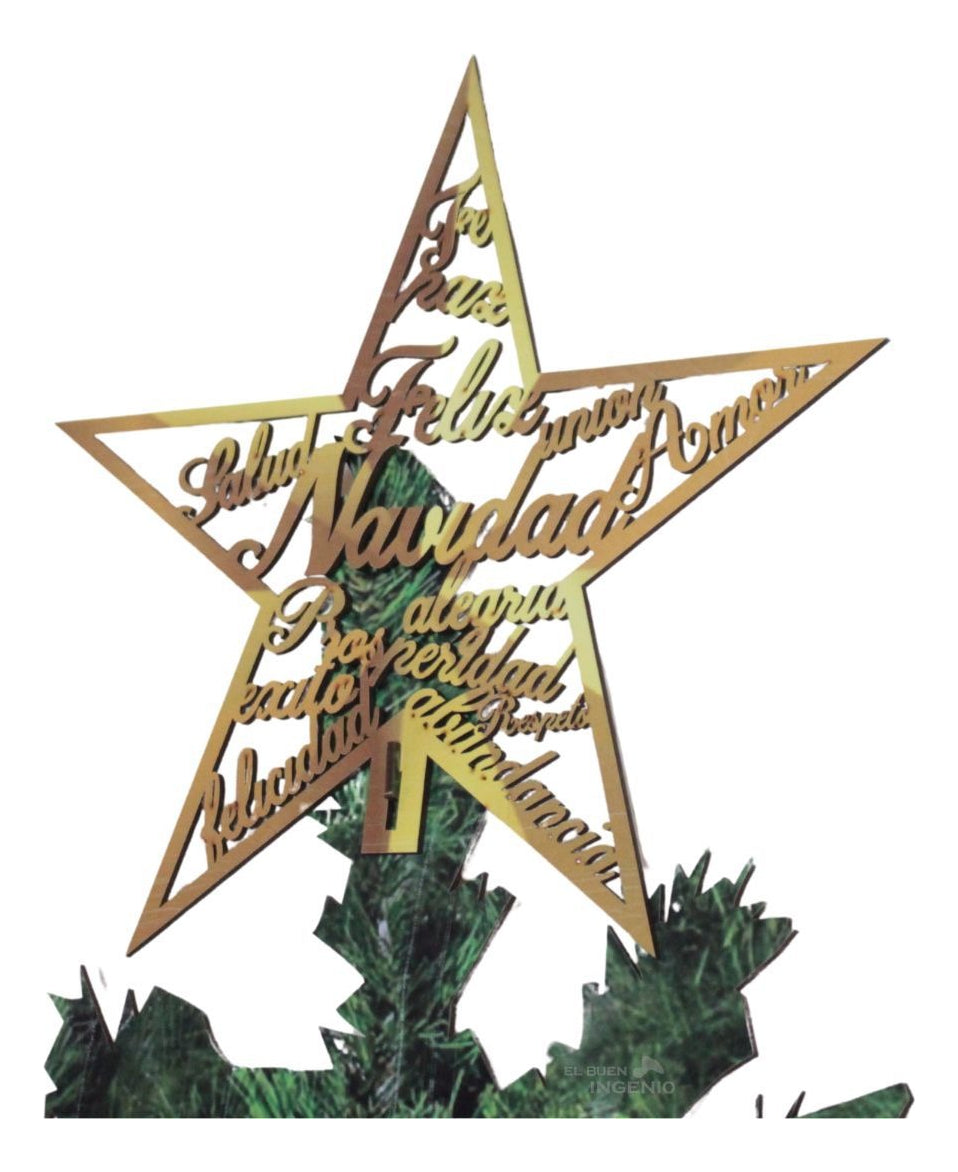 Árbol De Navidad De Pared Colgante Con Esferas Y Estrella