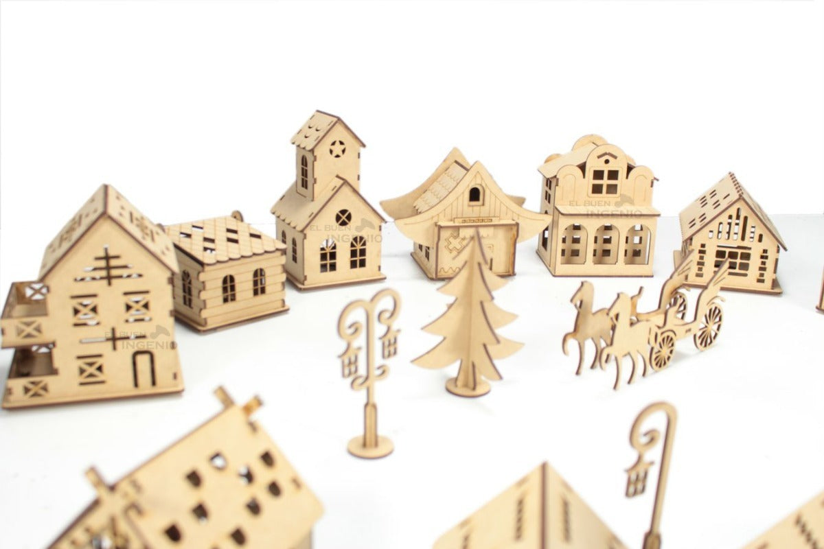 Hermosa Mini Villa Navideña Para Decorar En Navidad Villas G