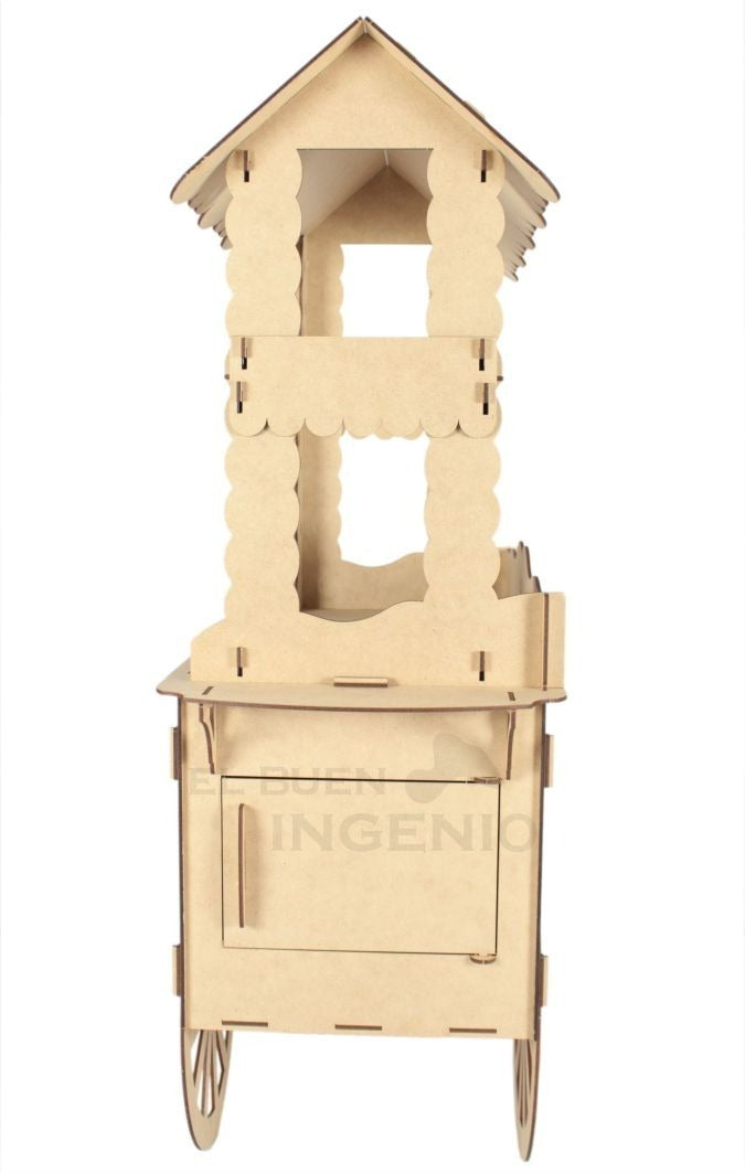 Carrito Para Mesa De Dulces Mueble Escala 1:2 Sobre Ctr2-3mm