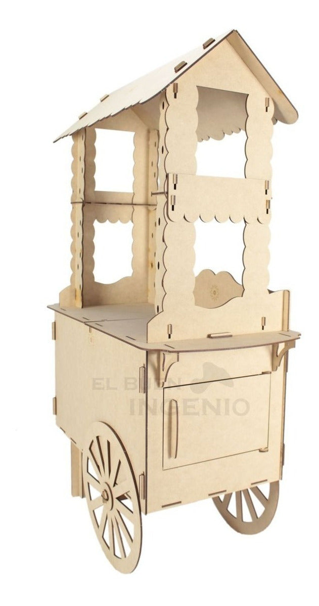 Carrito Para Mesa De Dulces Mueble Escala 1:2 Sobre Ctr2-3mm