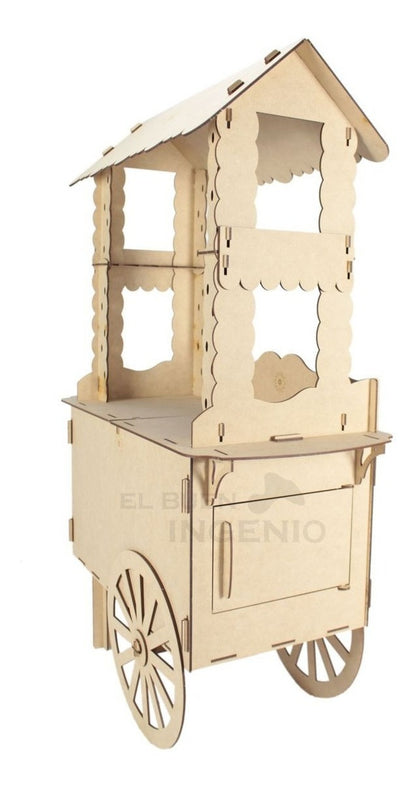Carrito Para Mesa De Dulces Mueble Escala 1:2 Sobre Ctr2-3mm