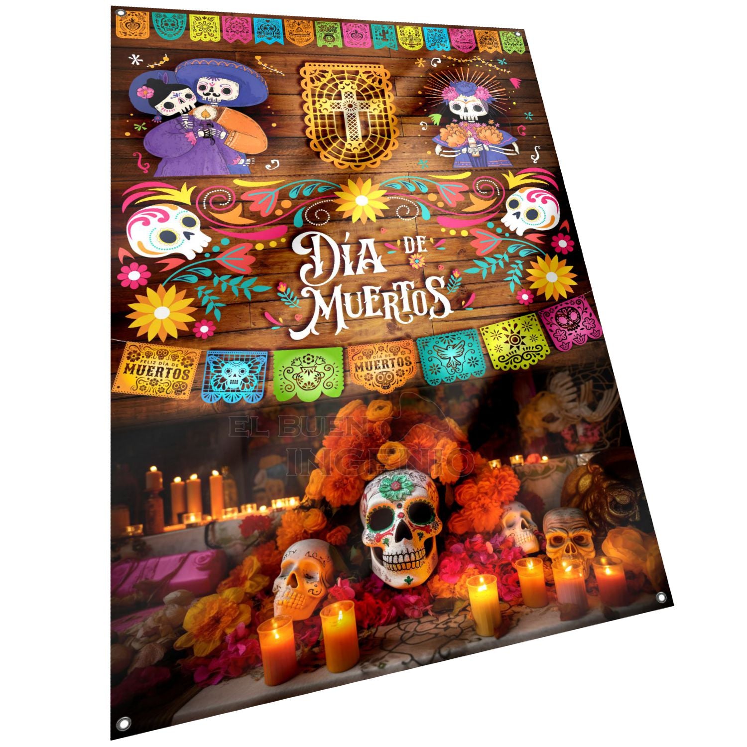 Lona impresa decoración altar ofrenda Dia de Muertos Halloween
