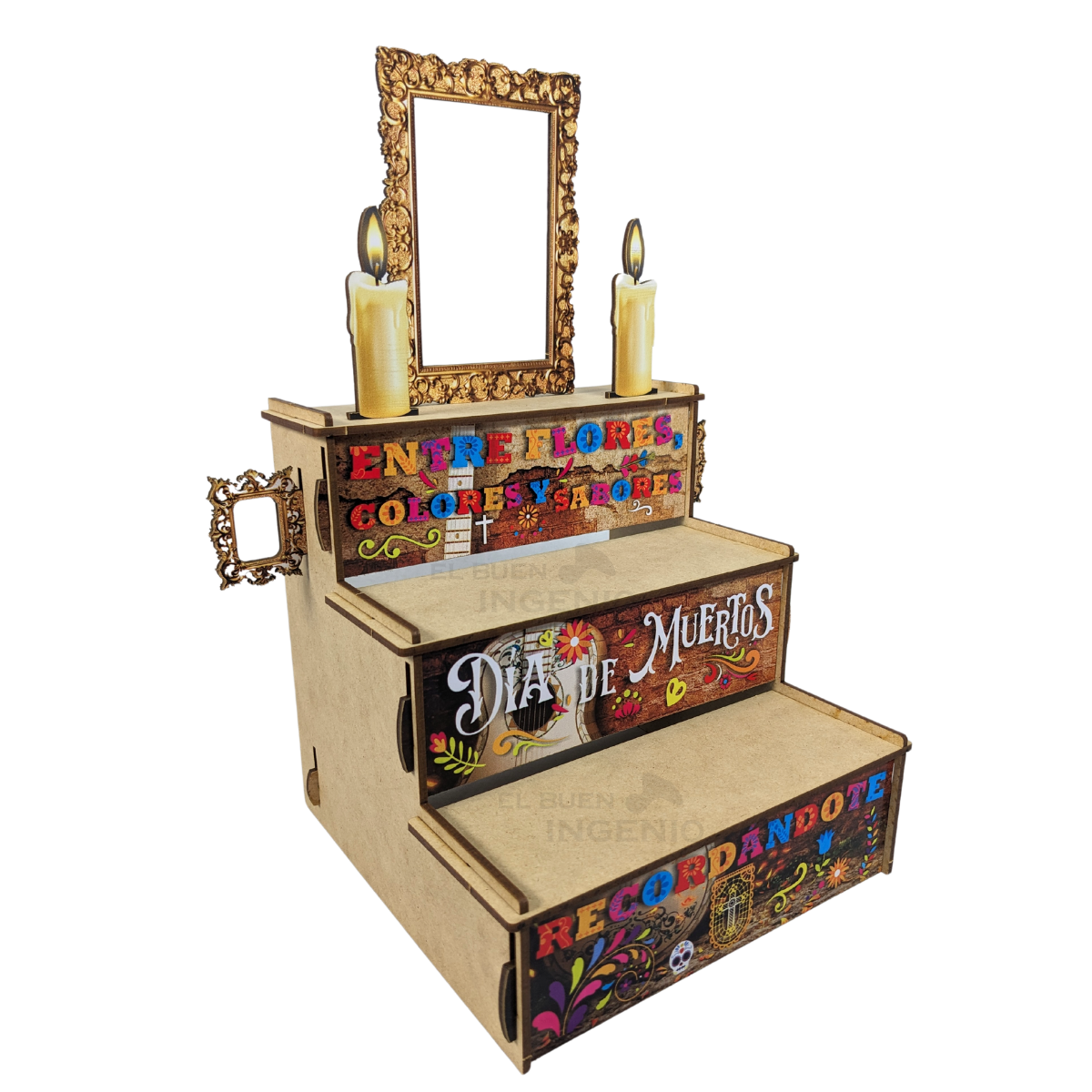 Mini Altar Ofrenda Dia De Muertos Escritorio Diseños Colores 20cm x 20cm x 20cm