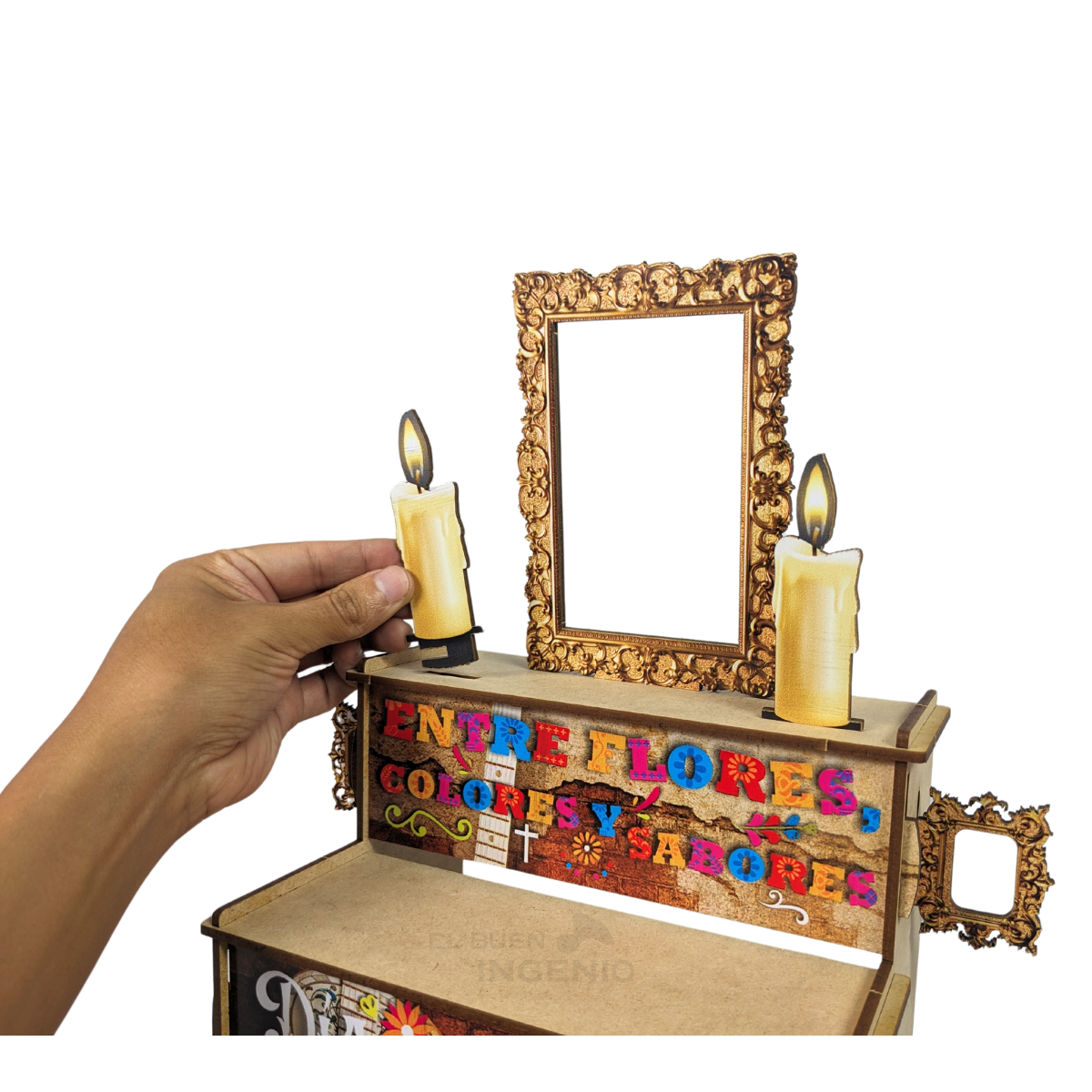 Mini Altar Ofrenda Dia De Muertos Escritorio Diseños Colores 20cm x 20cm x 20cm