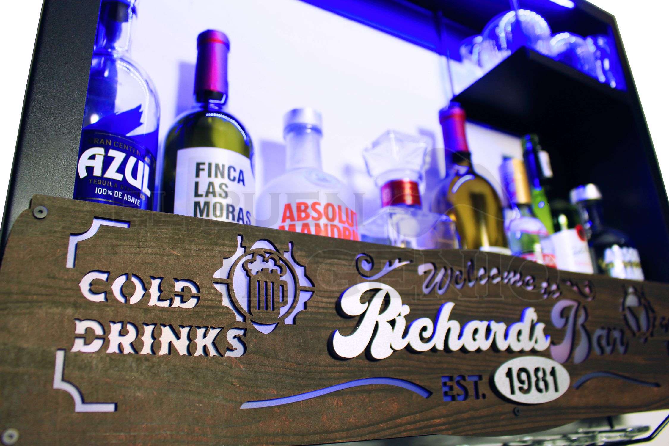 Bar Cava Cantina Moderna Leds Vinos Regalo Original Hombre Novio Personalizable