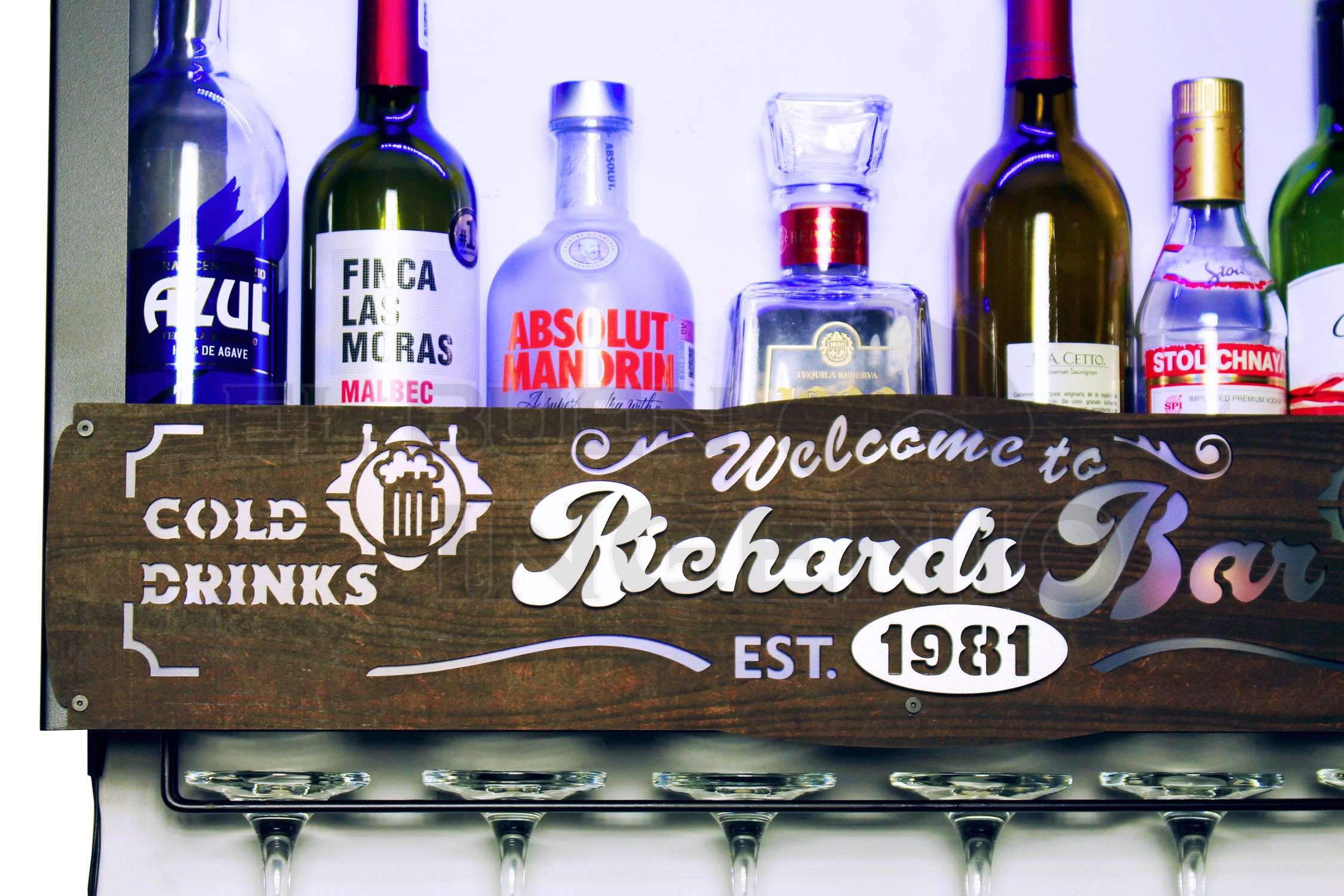 Bar Cava Cantina Moderna Leds Vinos Regalo Original Hombre Novio Personalizable