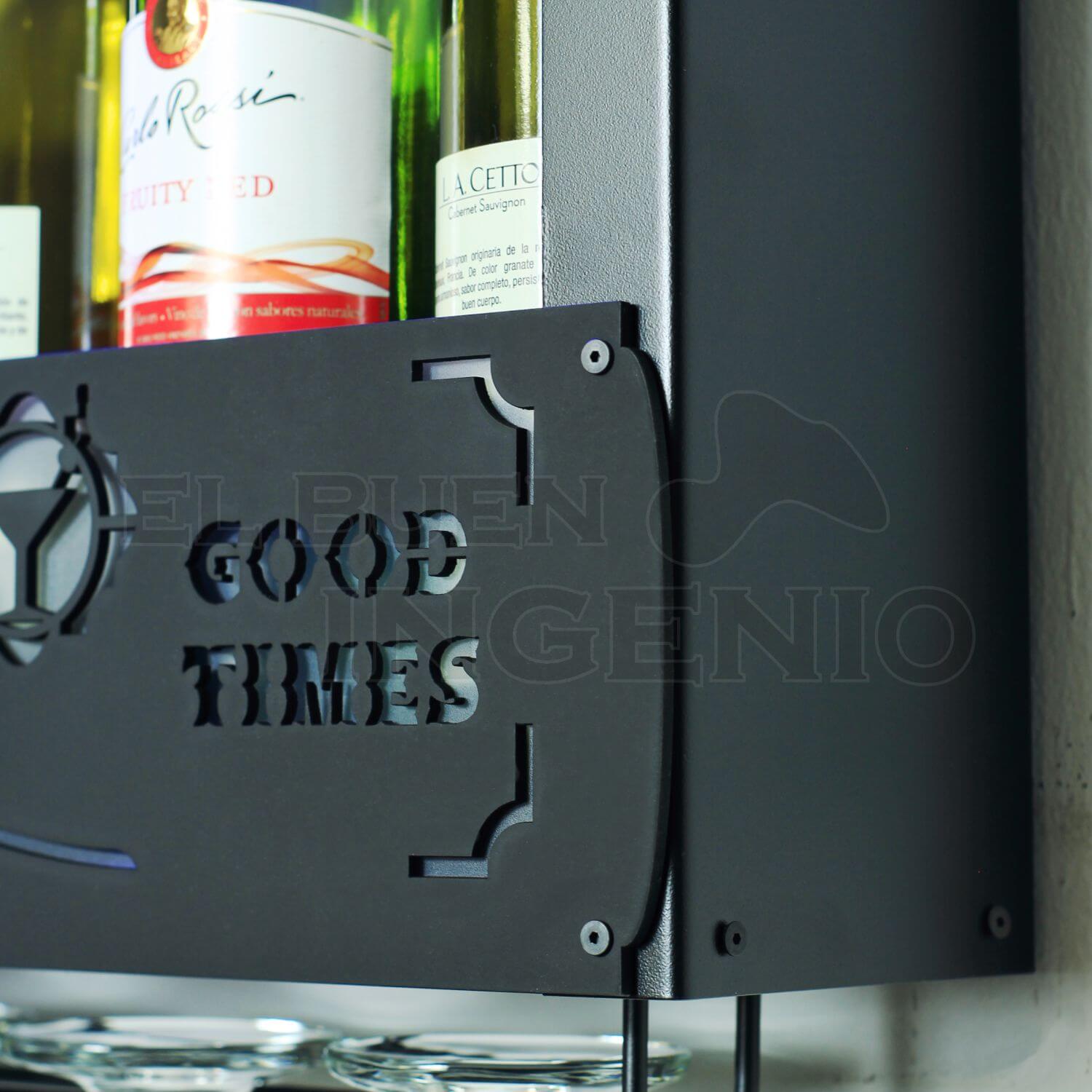 Cantina Moderna Repisa Flotante Bar Leds Porta Cava Vinos Armable