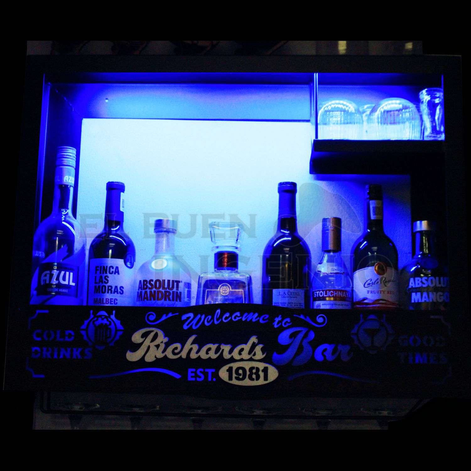 Bar Cava Cantina Moderna Leds Vinos Regalo Original Hombre Novio Personalizable