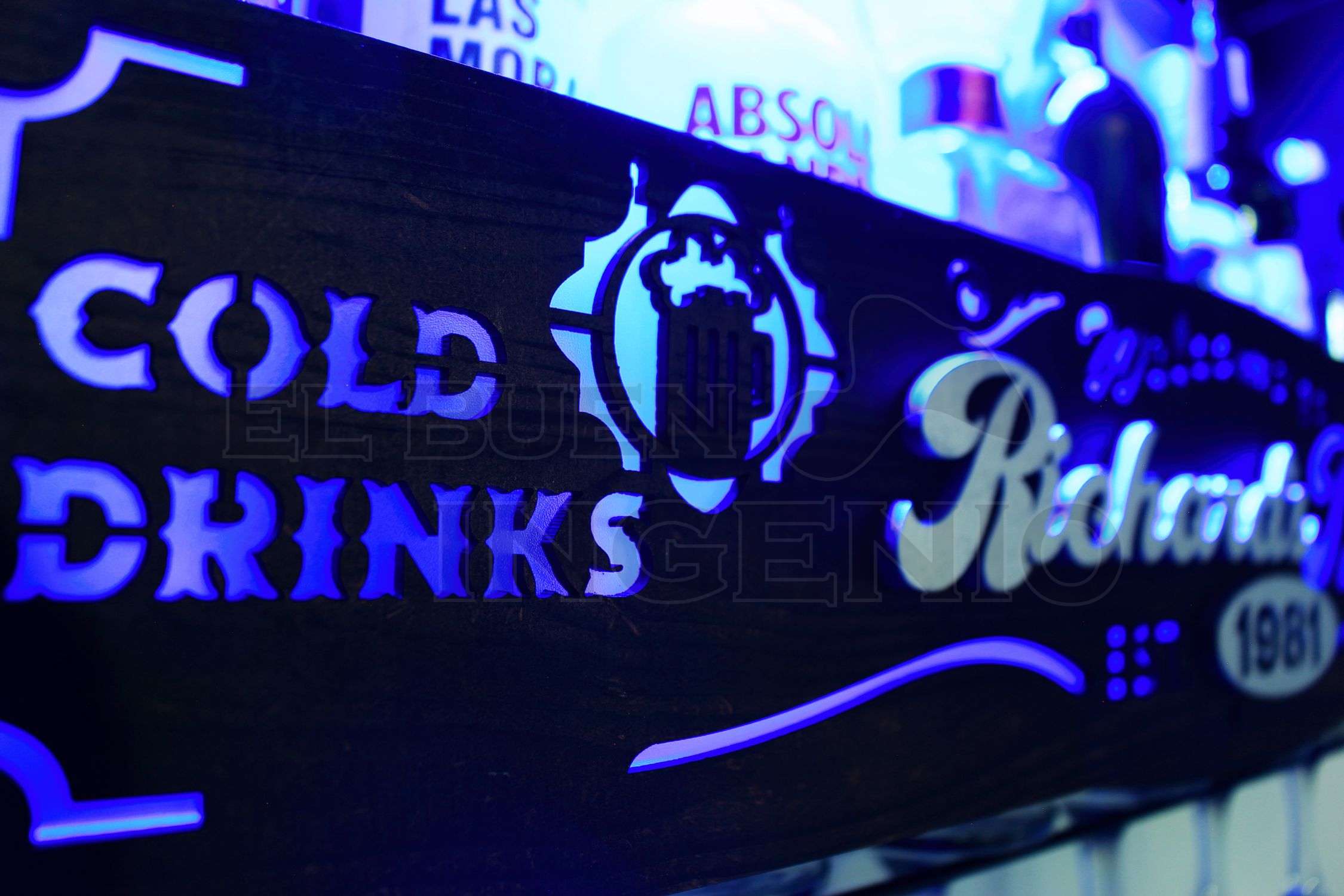 Bar Cava Cantina Moderna Leds Vinos Regalo Original Hombre Novio Personalizable Nombre-Año