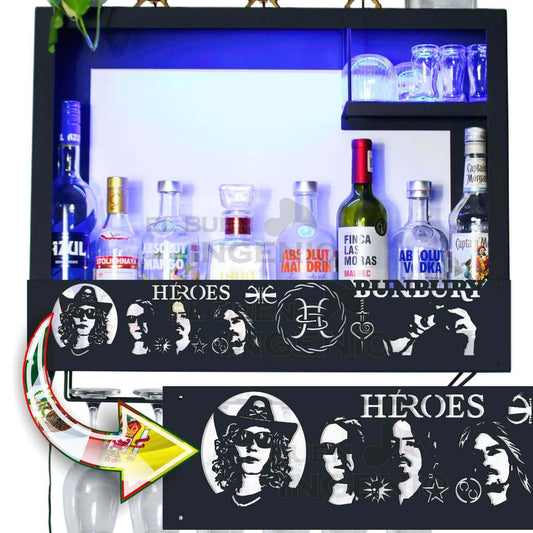 Cantina Heroes Del Silencio Bunbury Cantinera Moderna Led Bar Cava Porta Vinos Regalo Perfecto