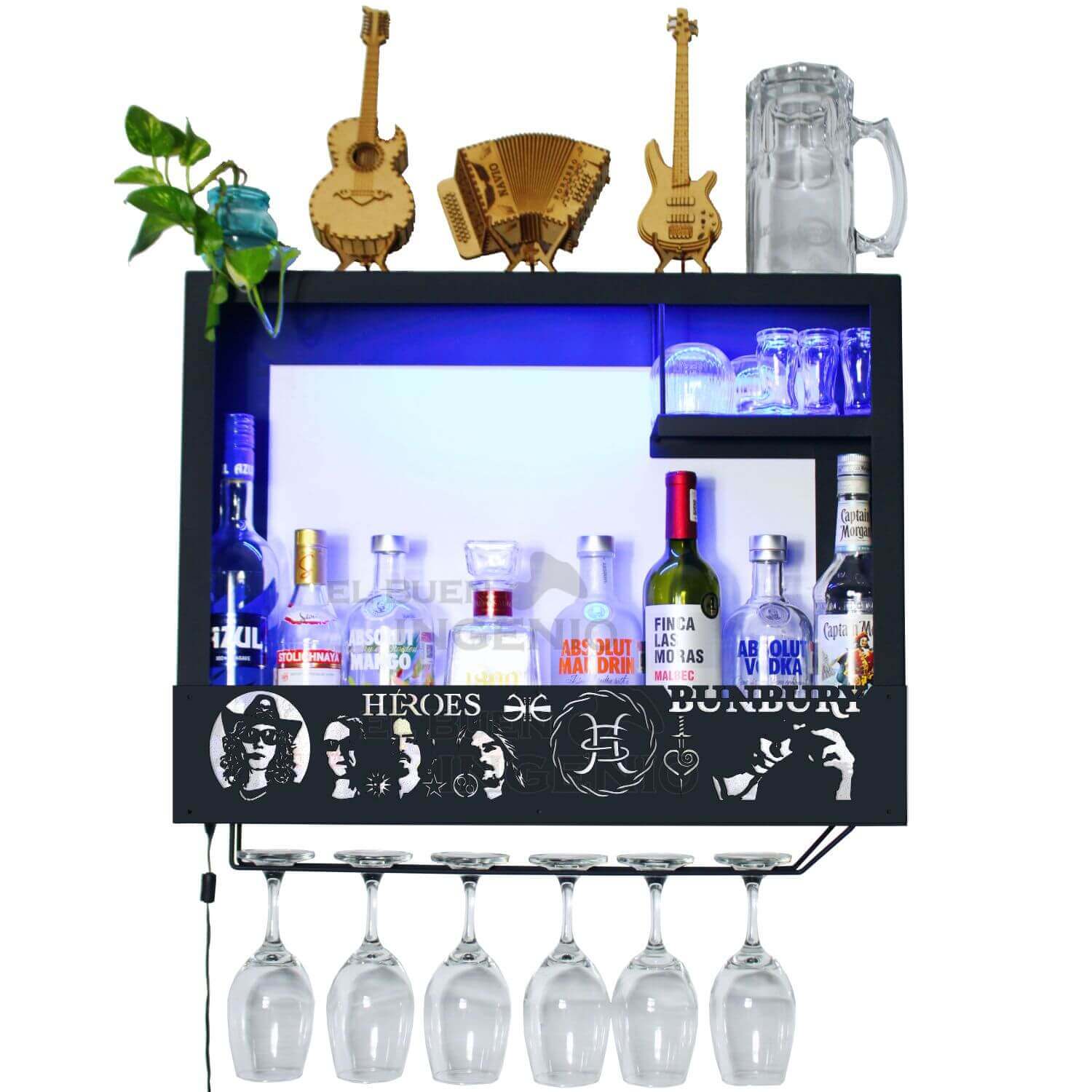 Cantina Heroes Del Silencio Bunbury Cantinera Moderna Led Bar Cava Porta Vinos Regalo Perfecto