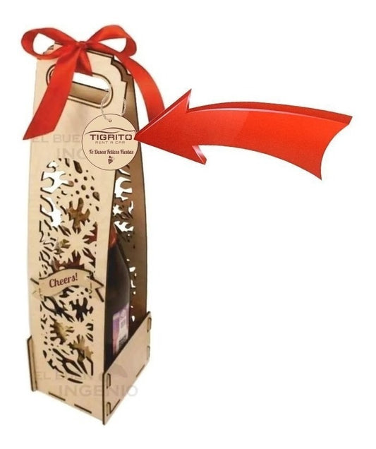Caja Porta Vino Regalo Empresarial Navidad Logo