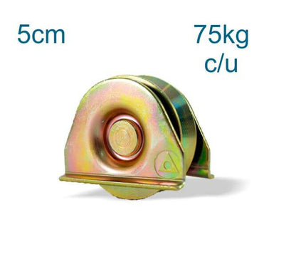 Par Ruedas Rodajas Portones 5cm Base Placa Canal V Capacidad 75kg