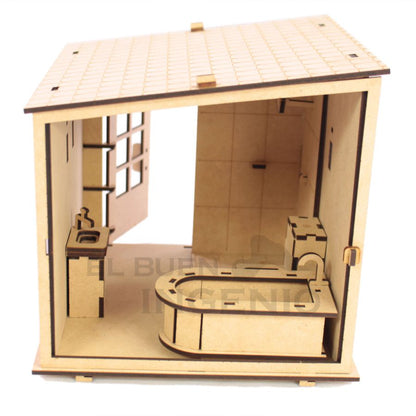 Set de baño para casas de muñecas de campo pequeñas