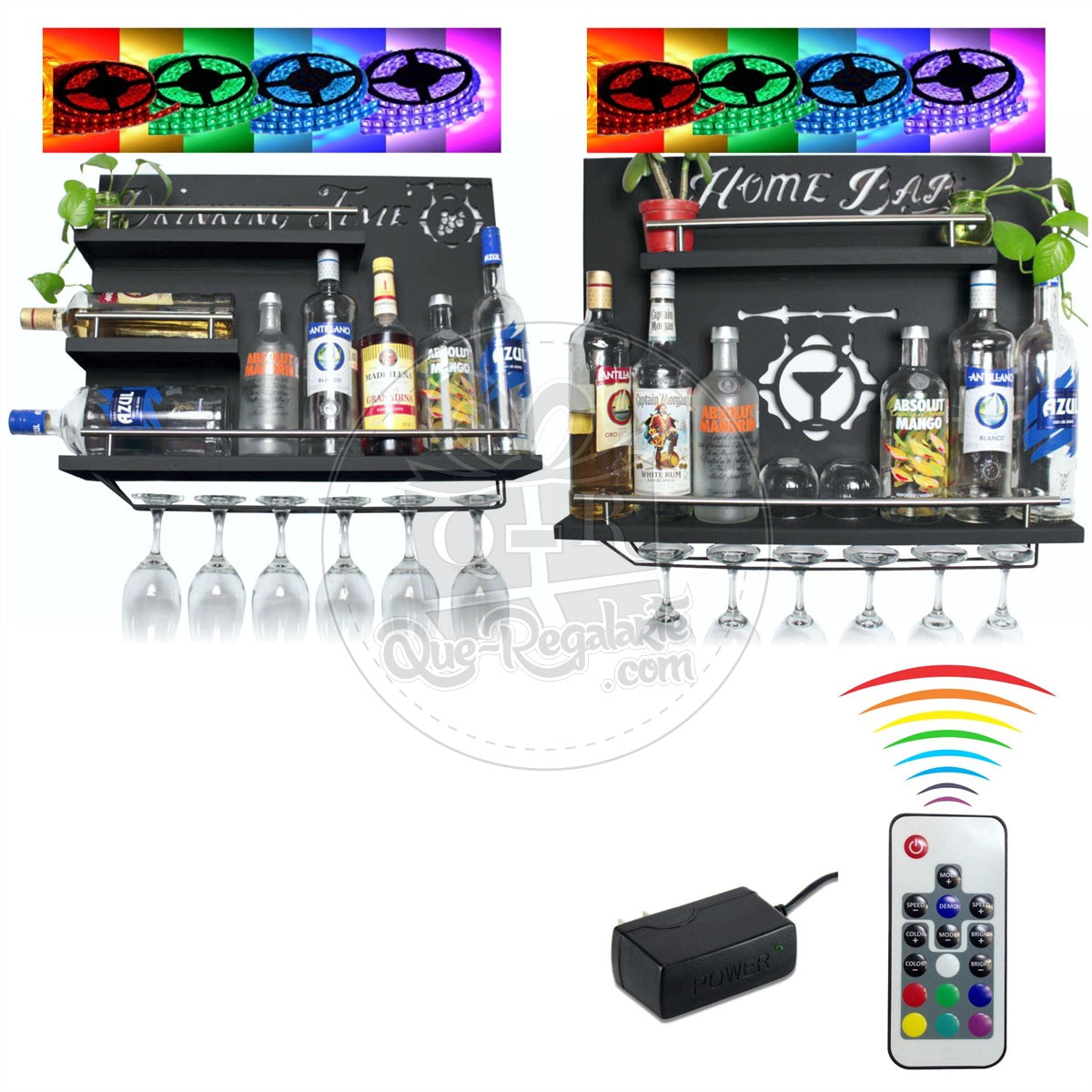 Cantina Led Bar Iluminacion Multicolor Kit Dos Piezas Iluminadas