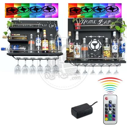 Cantina Led Bar Iluminacion Multicolor Kit Dos Piezas Iluminadas
