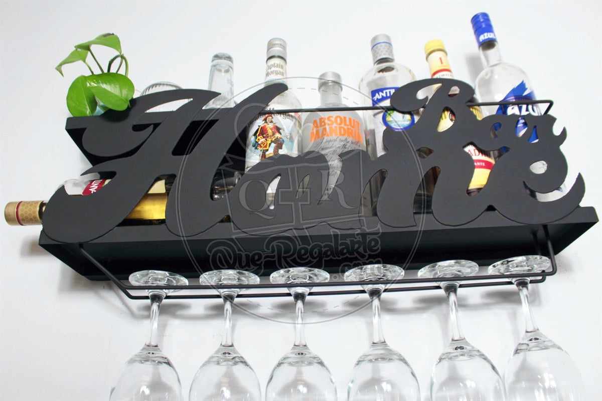 Mini Bar Cantina Moderna Repisa Vinos Regalo Novio Hombre Lc Chocolate