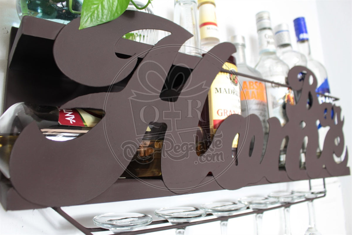 Mini Bar Cantina Moderna Repisa Vinos Regalo Novio Hombre Lc Chocolate