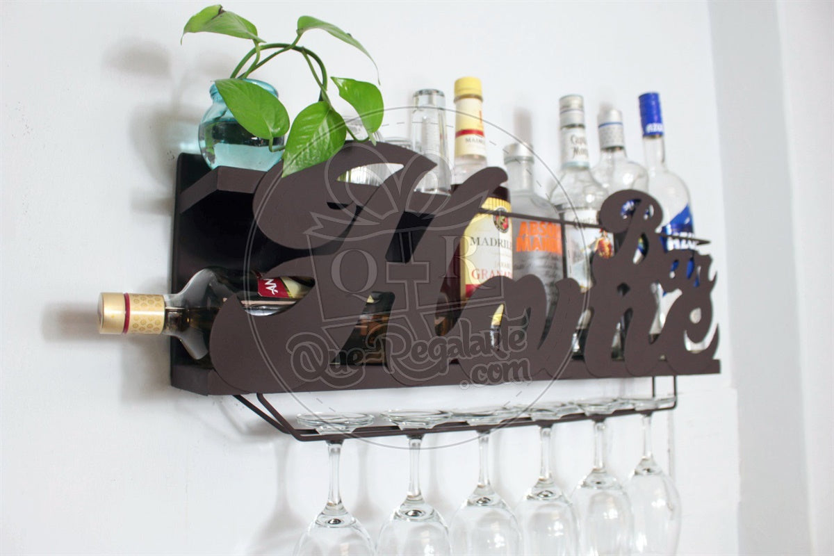 Mini Bar Cantina Moderna Repisa Vinos Regalo Novio Hombre Lc Chocolate