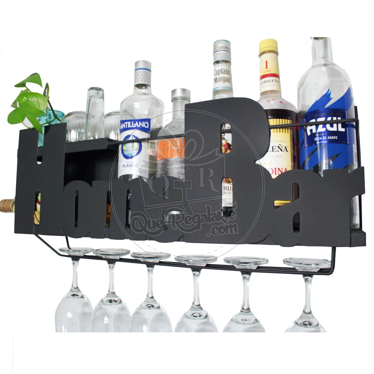 Mini Bar Cantina Moderna Repisa Vinos Regalo Novio Hombre Lr Negro