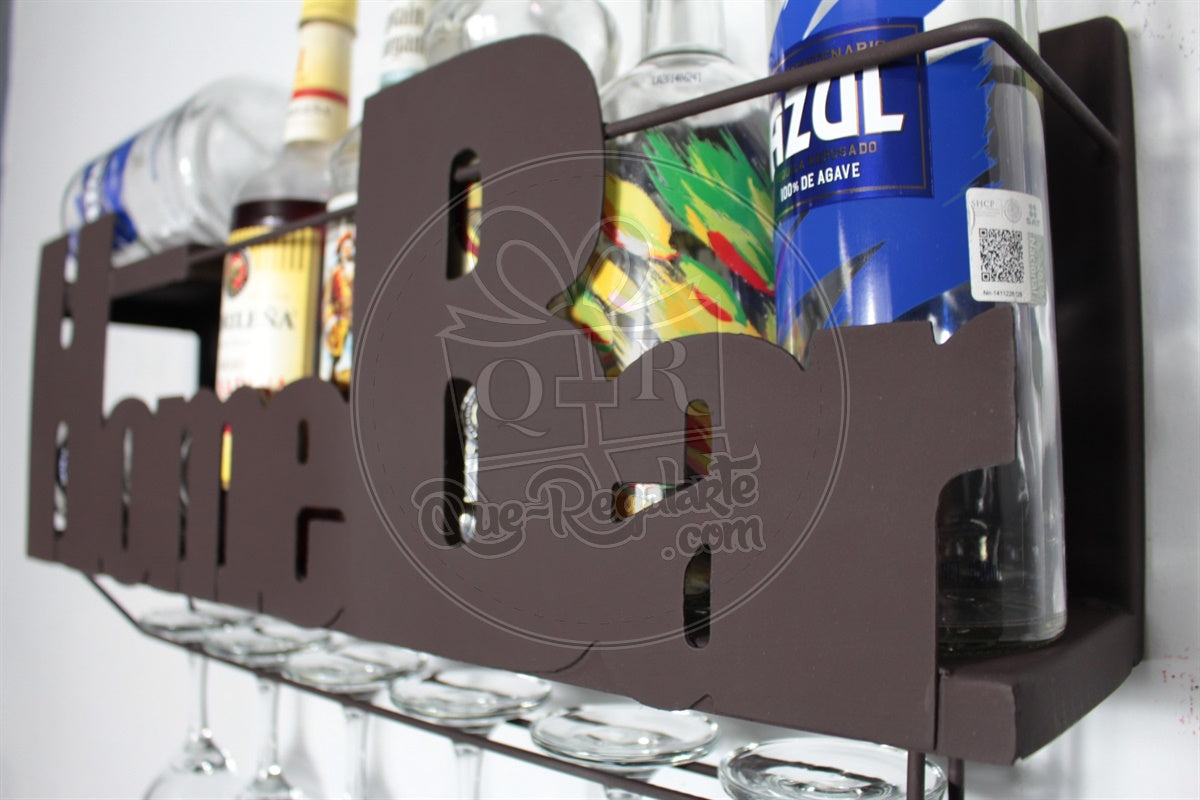 Mini Bar Cantina Moderna Repisa Vinos Regalo Novio Hombre Lr Negro