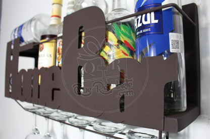 Mini Bar Cantina Moderna Repisa Vinos Regalo Novio Hombre Lr Negro