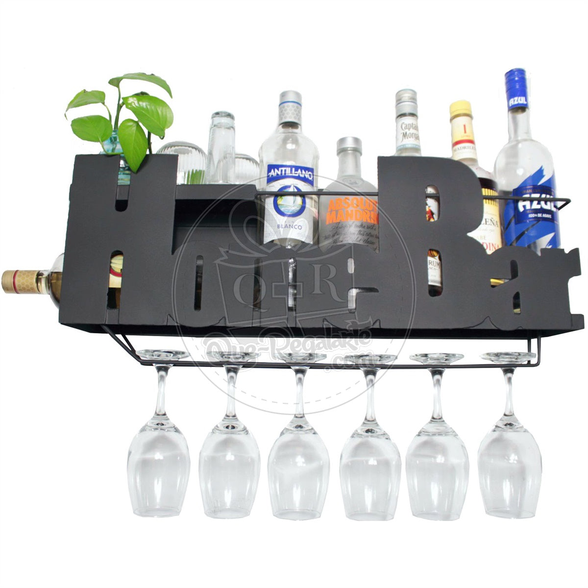 Mini Bar Cantina Moderna Repisa Vinos Regalo Novio Hombre Lr Negro