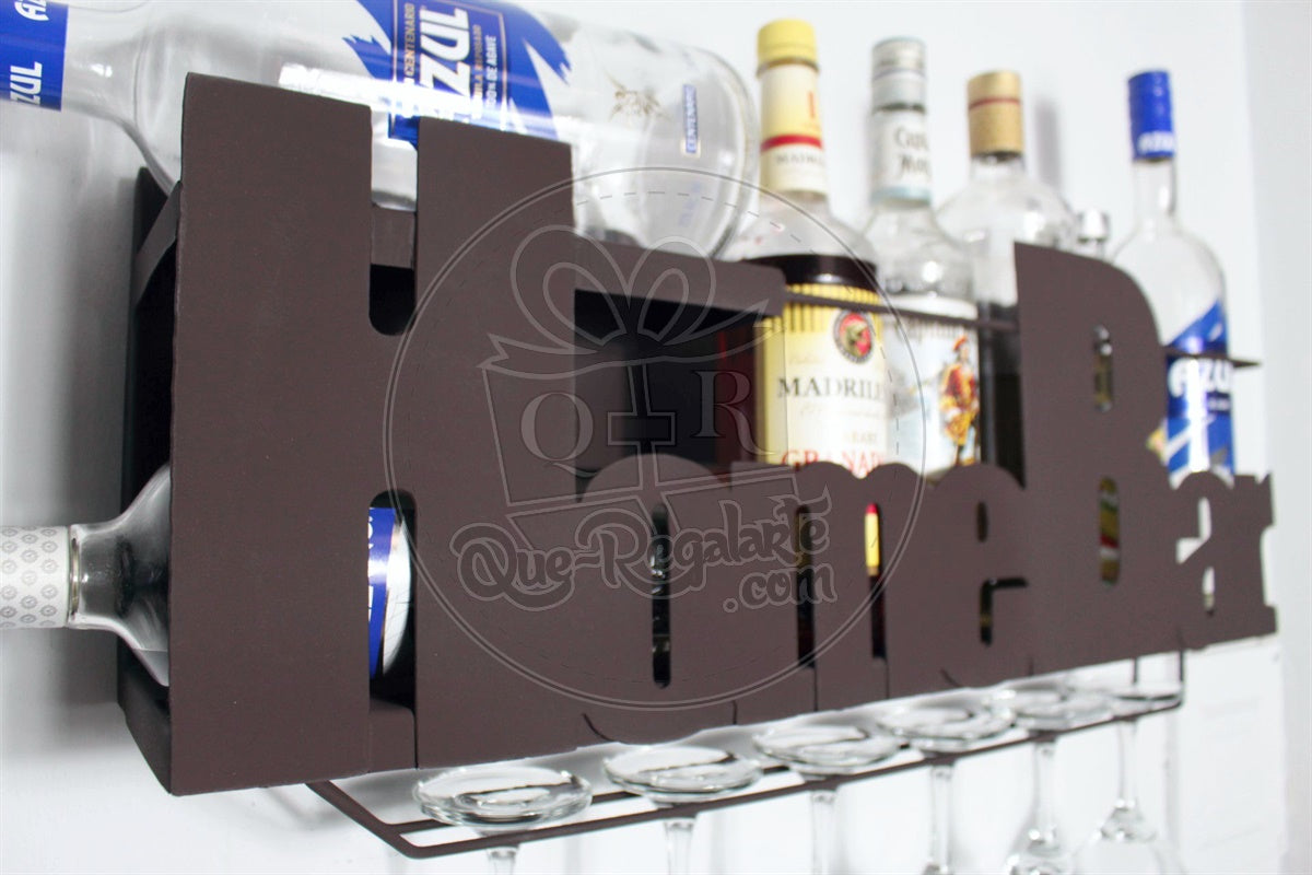 Mini Bar Cantina Moderna Repisa Vinos Regalo Novio Hombre Lr Negro