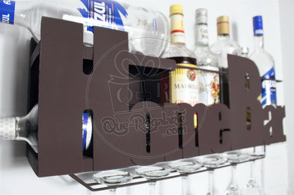 Mini Bar Cantina Moderna Repisa Vinos Regalo Novio Hombre Lr Negro