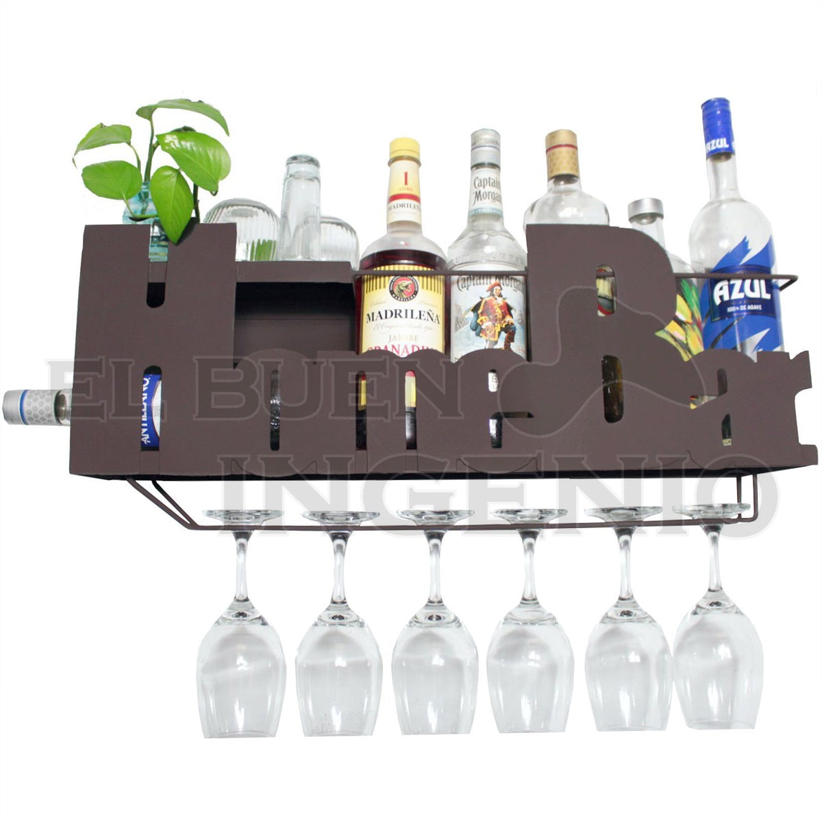 Mini Bar Cantina Moderna Repisa Vinos Regalo Novio Hombre Lr Negro