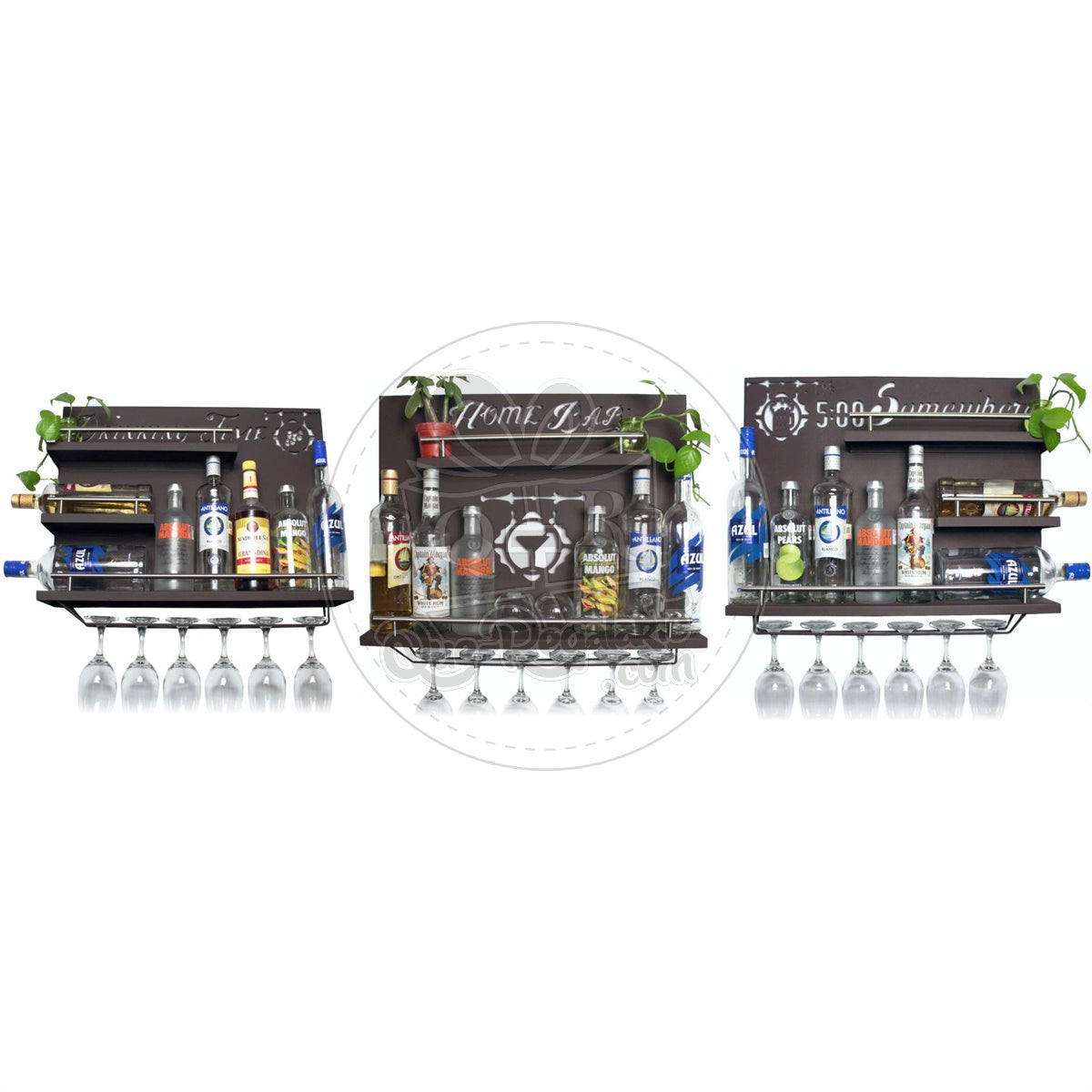 Bar Cantina Moderna Tres Piezas Cantinera Cava Porta Vinos Metal