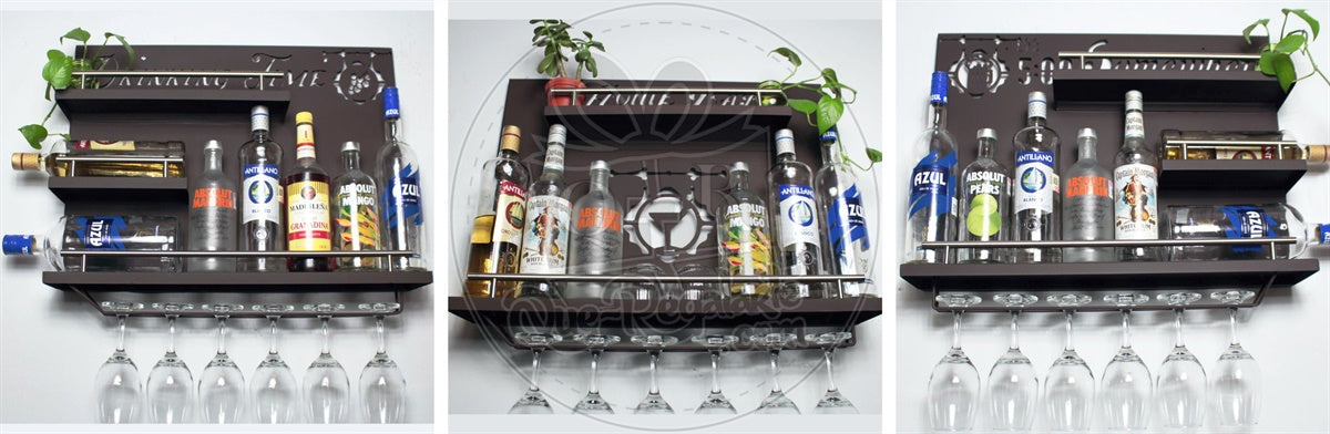Cantina Led Bar Iluminacion Multicolor Cantinera Kit Tres Piezas Iluminadas
