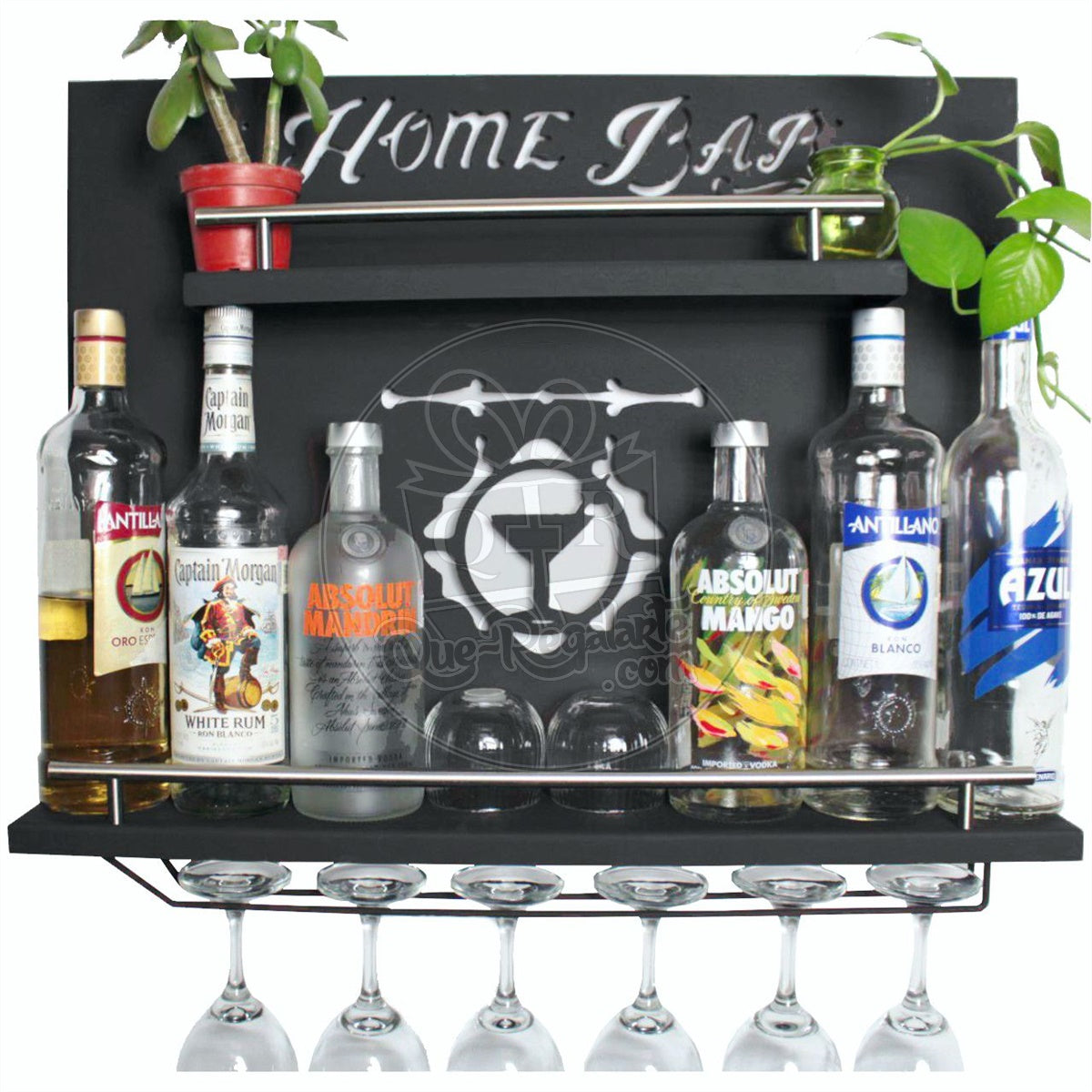 Led Bar Cantina Iluminada Multicolor Repisa Cantinera Cava Vinos Metalica