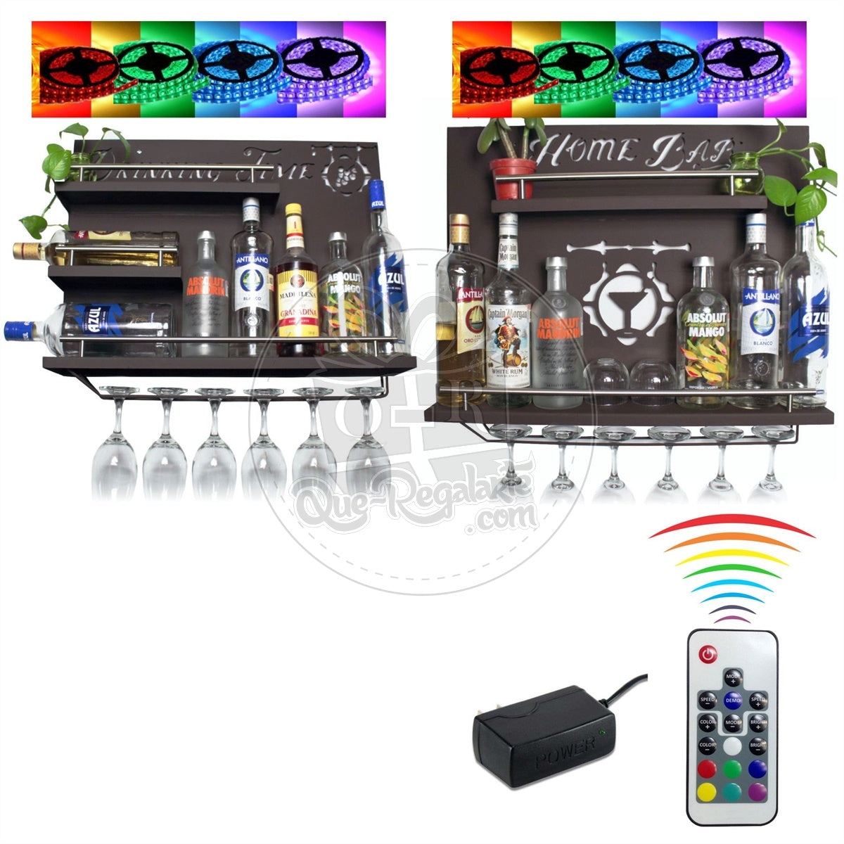 Cantina Led Bar Iluminacion Multicolor Kit Dos Piezas Iluminadas