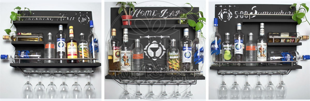 Bar Cantina Moderna Tres Piezas Cantinera Cava Porta Vinos Metal