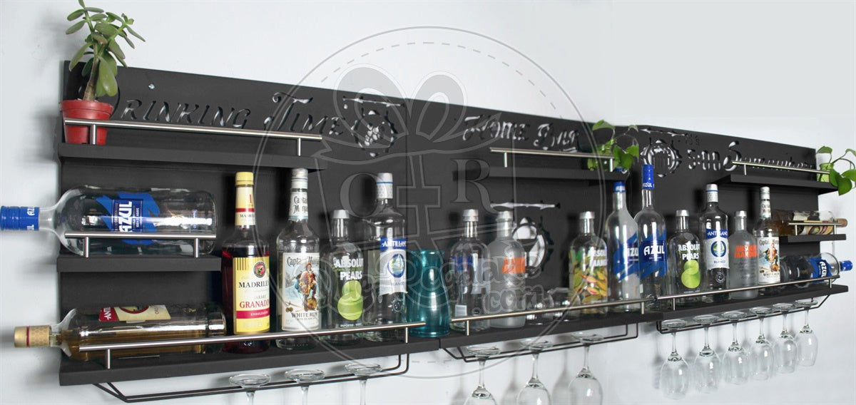 Bar Cantina Moderna Tres Piezas Cantinera Cava Porta Vinos Metal