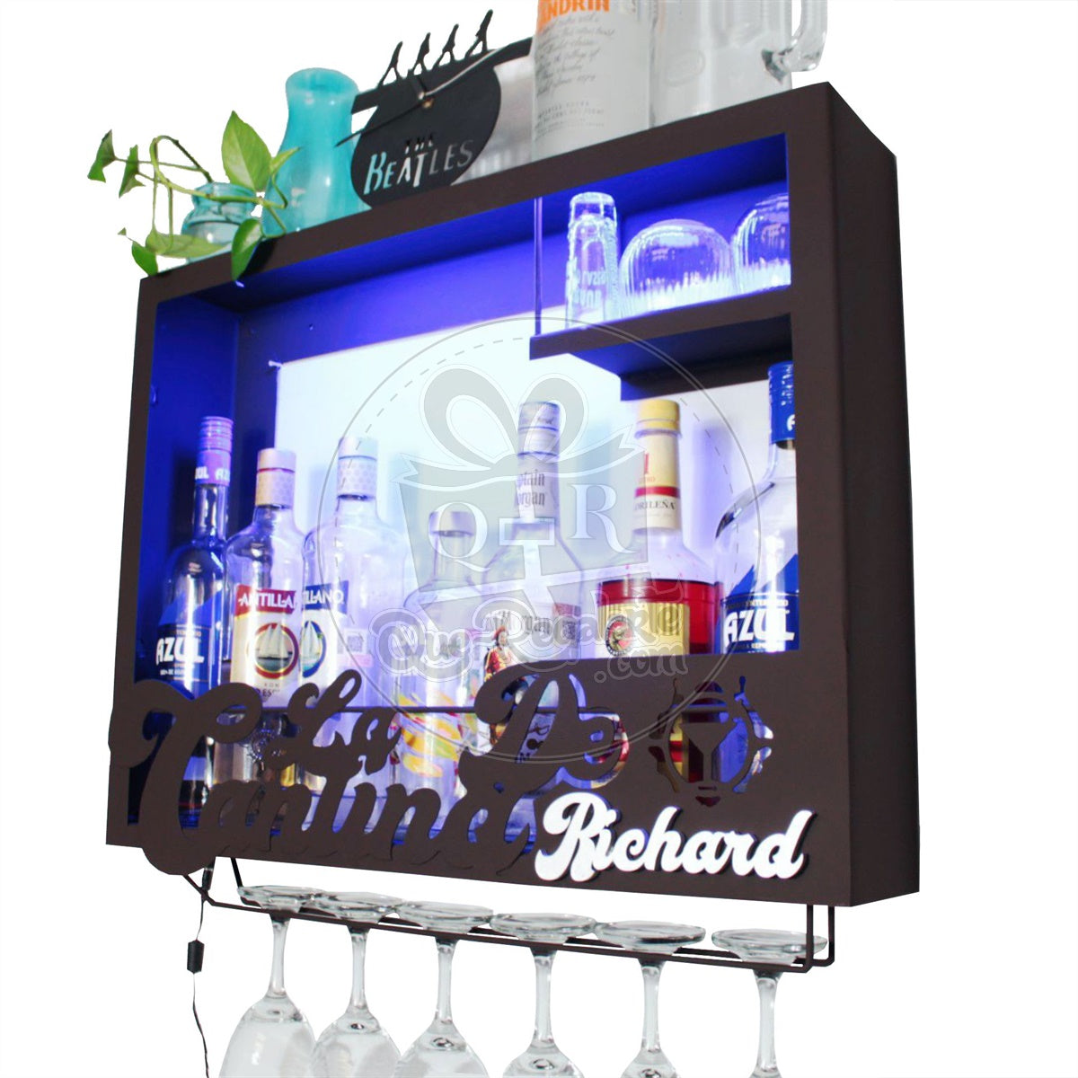 Cantina Moderna Minibar Leds Multicolor Rgb Metalica Porta Vinos