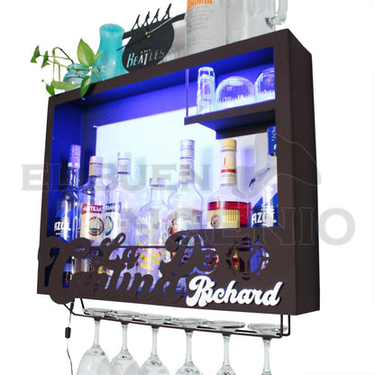 Cava Cantina Moderna Leds Porta Vinos Regalo Metalica