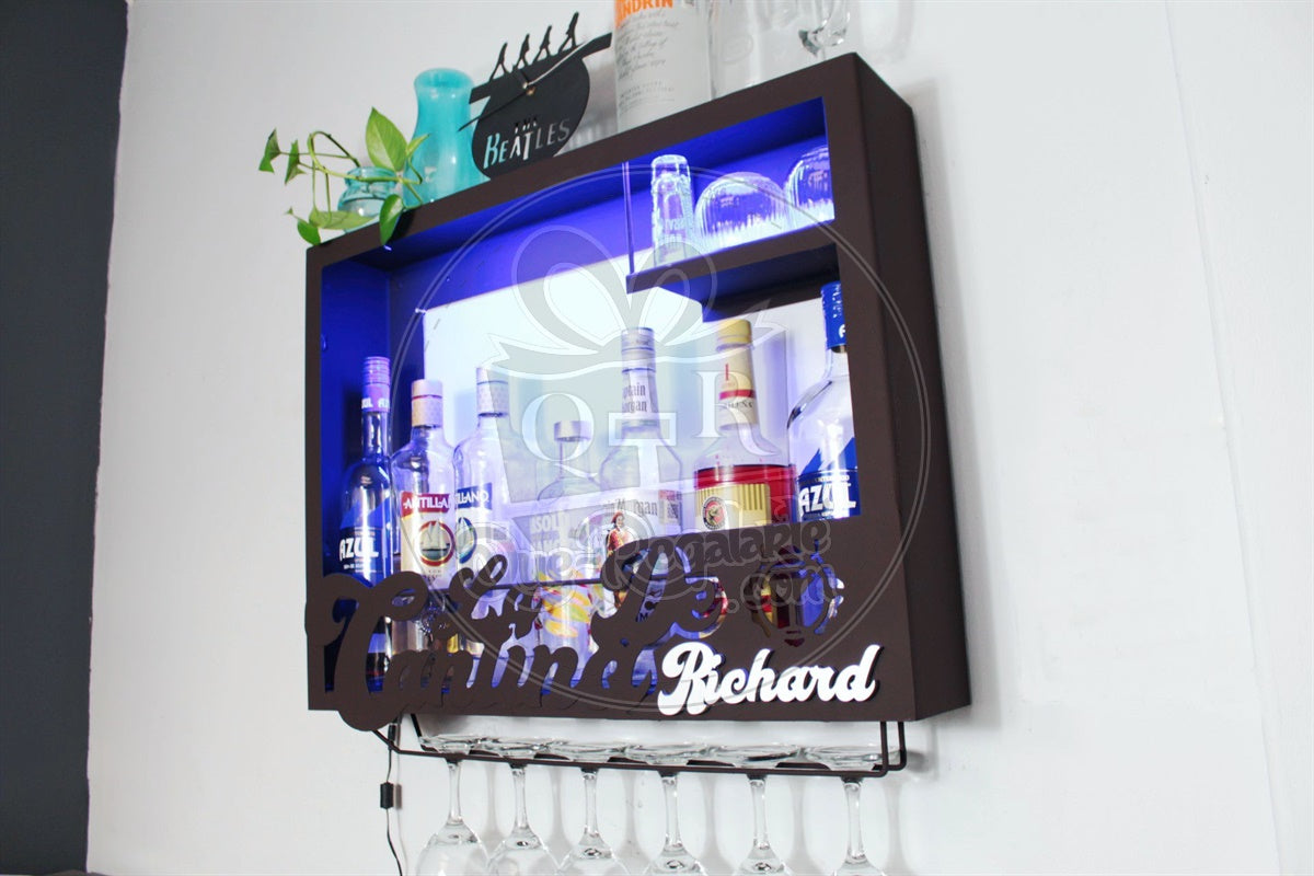 Cantina Moderna Minibar Leds Multicolor Rgb Metalica Porta Vinos