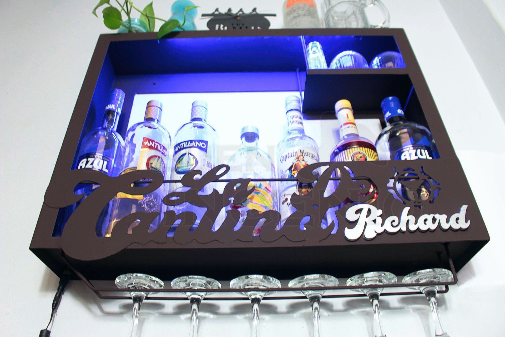 Cava Cantina Moderna Leds Porta Vinos Regalo Metalica