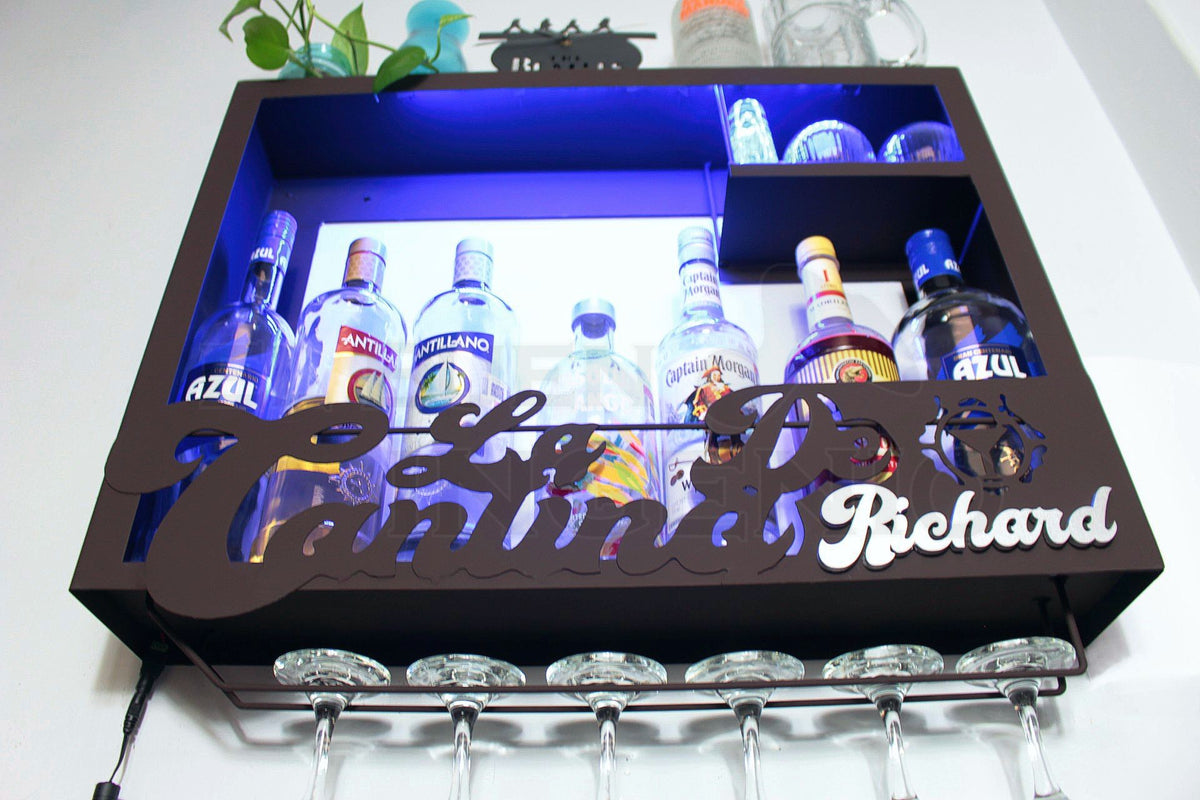 Cava Cantina Moderna Leds Porta Vinos Regalo Metalica