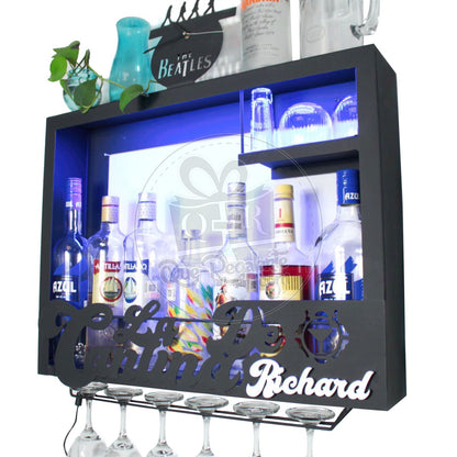 Cantina Moderna Minibar Leds Multicolor Rgb Metalica Porta Vinos